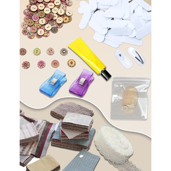 DIY Hair Accessory Kit Craft Supplies for Women Hair Clips Gaskets Fabric main image 5